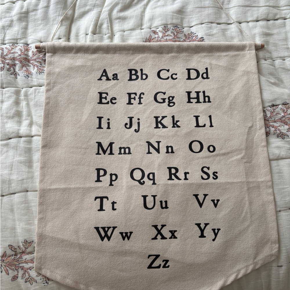 Alphabet Wall Hanging in Cream - Picture 2 of 3